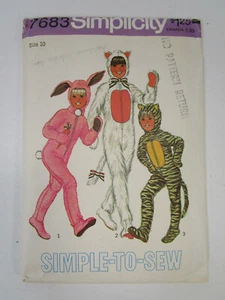 Vtg Simplicity SEWING Pattern Pink Bunny Outfit Costume Ralph Christmas Story - Picture 1 of 3