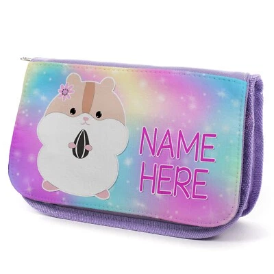KRAFTYGIFTS Personalised Hamster Pencil Case Girl School Stationery Bag Cute Pet KKP50