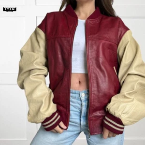 Classic Varsity Jacket- Multicolour Leather Varsity jacket For Ladies- S to 5XL - Picture 1 of 10