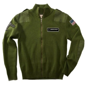 Rotes Kanu Boeing Flugstrickjacke - oliv - Bild 1 von 8