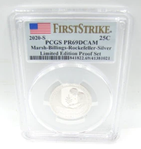 obo PCGS FIRST STRIKE 2020-S PR69DCAM Limited Edition Marsh Billings SILVER 25c - Picture 1 of 2