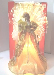 Kurt S Adler 18" Fiber Optic Gold Angel Christmas Tree Topper Tabletop Decor - Picture 1 of 18