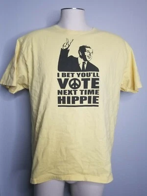 Vintage George W Bush "I Bet You'll Vote Next Time Hippie" T Shirt Size XL - Image 1 of 3