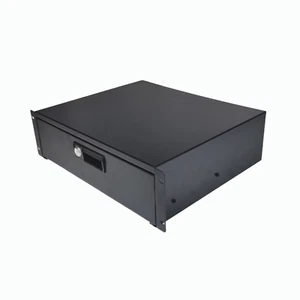 3U 19" 370mm Locking Storage Drawer Network Data Cabinet Flight Case Server Rack - Picture 1 of 5