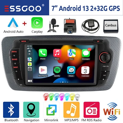 Für Seat Ibiza IV 6J 6P 2009-13 32G Android 14 Autoradio Carplay Navi RDS DVR BT - Bild 1 von 4