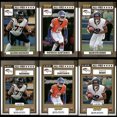 (3) 2024 Panini Instant Meinerz/Surtain II/Mims ALL-PRO 1/101 SP Broncos - Image 1 of 4