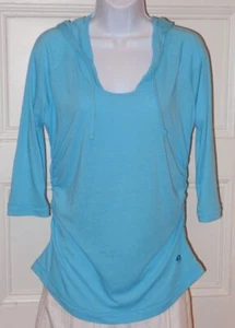 MOUNTAIN HARD WEAR Turquoise Blue Thin Jersey Cotton Hoodie Sweatshirt Top Sz M - Picture 1 of 5