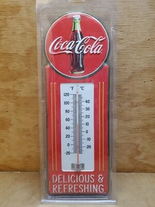 "Open Road Brands" Metal Licensed Coca-Cola wall thermometer sign New Old Stock - Picture 1 of 7