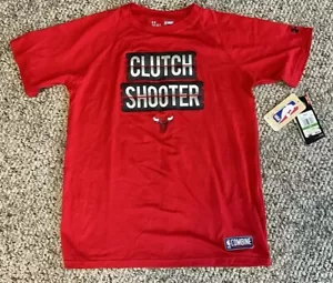 NBA Under Armour Chicago Bulls Red Combine Clutch Shooter T-Shirt Youth Large - Picture 1 of 4