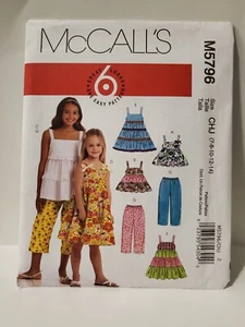 McCall's M5796 Girls Size 7-8-10-12-14 Top, Dress, Capri Pant Uncut - Picture 1 of 4