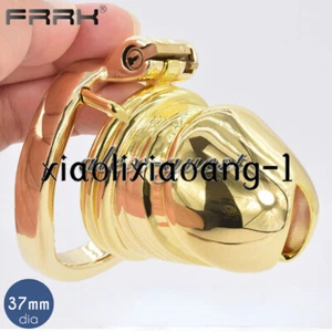 Golden Chastity Cage CB Rings Stealth Lock Chastity Device Male New - Picture 1 of 14