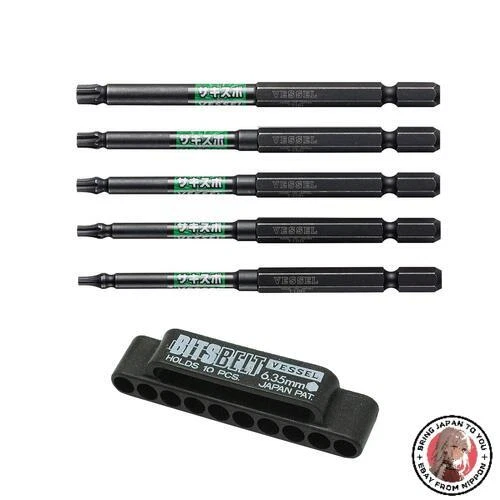 NEW Vessel Single Head Torx Rigid Bit set of 5 SS16T-5PSA - Image 1 of 1