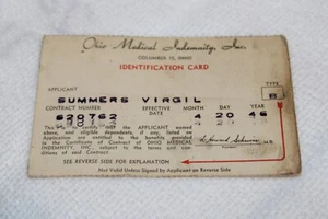 Vintage 1946 Medical Identification Card - Picture 1 of 2