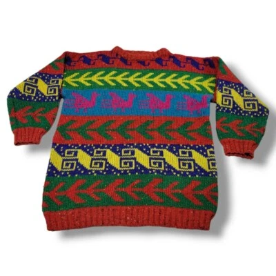 Vintage Lizwear Petites Sweater Size P L/XL Knit Sweater Southwestern Tribal Vtg - Image 1 of 4