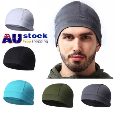 Mens Skull Cap Helmet Liner for Motorcycle Cycling Head Beanie Hard Hat Liner AU - image 1 of 4