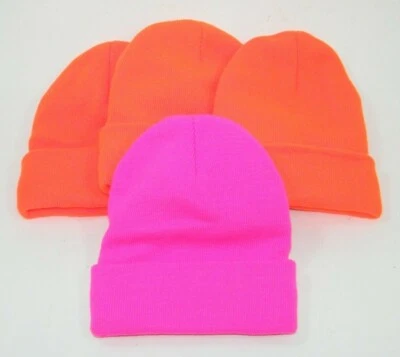 (4) GORROS DE PUNTO FORRADOS DE VELLÓN BLANCO CP90L NARANJA/ROSA PORT & COMPANY Foto 1 de 4