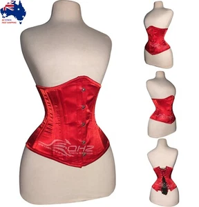 Heavy Duty Double Steel Boned Waist Training Satin Underbust Shaper Corset C19 - Picture 1 of 16