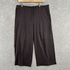 Talbots Women's Pants Size Large Brown High Rise Pockets Lounge Drawstring Capri