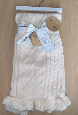 "Nueva manta para bebé Cupcakes y cachemir color tostado tejido cable diamantes 40""x30"" unisex" Foto 1 de 3