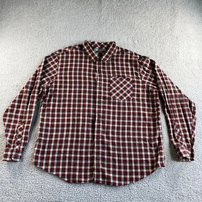 Camisa REI Para Hombres 2XL XXL Roja Blanca A Cuadros Abotonada Mezcla Lyocell Informal Exterior Foto 1 de 4