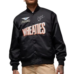 Jordan Flight MVP Varsity "Wheaties" Black Nike Jacket DV7578-010 Mens Large NEW - Picture 1 of 18