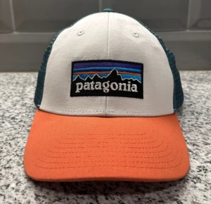 Patagonia Trucker Mütze Cap Snapback orange weiß grün Mesh Berge Outdoor - Bild 1 von 6