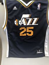 Adidas Al Jefferson Utah Jazz Size Large 14-16 Youth NBA Basketball Blue