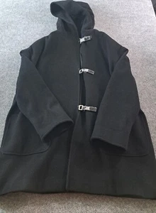 Mackintosh Coat Womens Size XL Black 100% Wool Hooded Made In The USA - Picture 1 of 13
