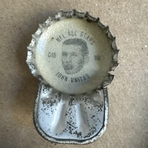 1965 Coke NFL All Stars Bottle Lift-Top Cap JOHNNY UNITAS Baltimore Colts - Picture 1 of 2
