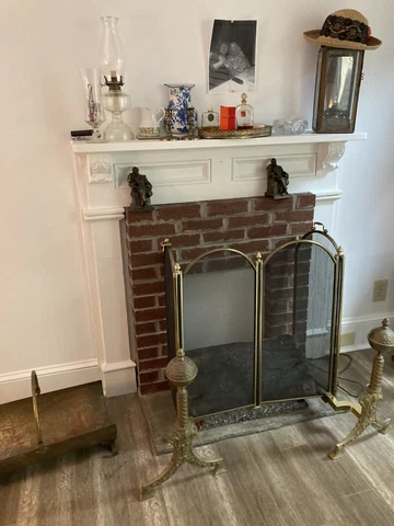 Antique￼ Bronze Brass ? Fireplace Andirons Cover