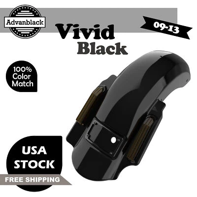 Vivid Black Dominator Stretched Rear Fender 2 into 1 Fits Harley Touring 09-13 - Image 1 of 4