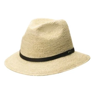 "TULUM" Fine Crocheted Raffia Packable Straw Safari Hat by Scala, Style# MR42OS - Picture 1 of 2