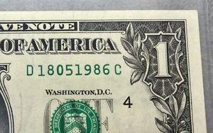 $1 Dollar Bill 05/18/1986 Birthday Anniversary Fancy Note May 18 1986 D18051986C - Picture 1 of 6