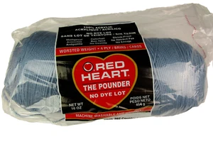 Red Heart THE POUNDER Yarn 16oz Sealed Acrylic 4 PLY Worsted #382 Country Blue - Picture 1 of 6