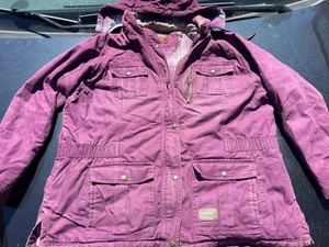 C. E. SCHMIDT WORKWEAR FIT FOR HER Pink PurplCanvas Jacket Coat 3XL Hooded - Picture 1 of 7