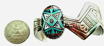 Brazalete Carolyn Pollack RMT SS con incrustaciones de múltiples piedras MORNINGSTAR 6-3/4 G-Box Foto 1 de 4