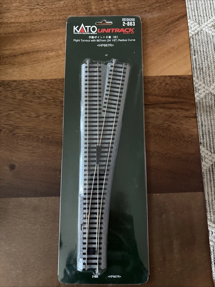 Kato #2863 Ho #6 Right Manual Turnout 867Mm 34 1 8" Radius Curve Code Track - Image 1 of 1