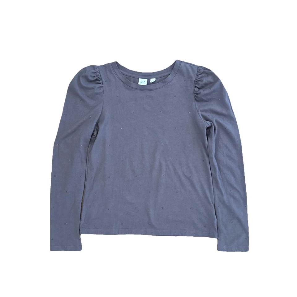 Lindo Pullover GAP Top Niñas Talla XL 12 13 Marrón Cacao Mangas Largas Estrás Foto 1 de 4