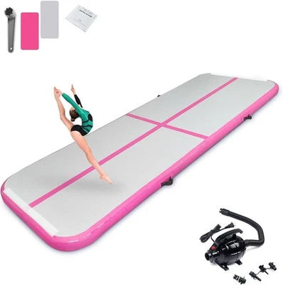 Alfombra inflable de gimnasio de gimnasia para entrenamiento con pista de aire de 16 pies con bomba para yoga Foto 1 de 4