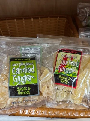 ¡¡Elige 2 Pack!!  Jengibre confitado cristalizado Trader Joe's (Un) - Fruta seca Foto 1 de 3