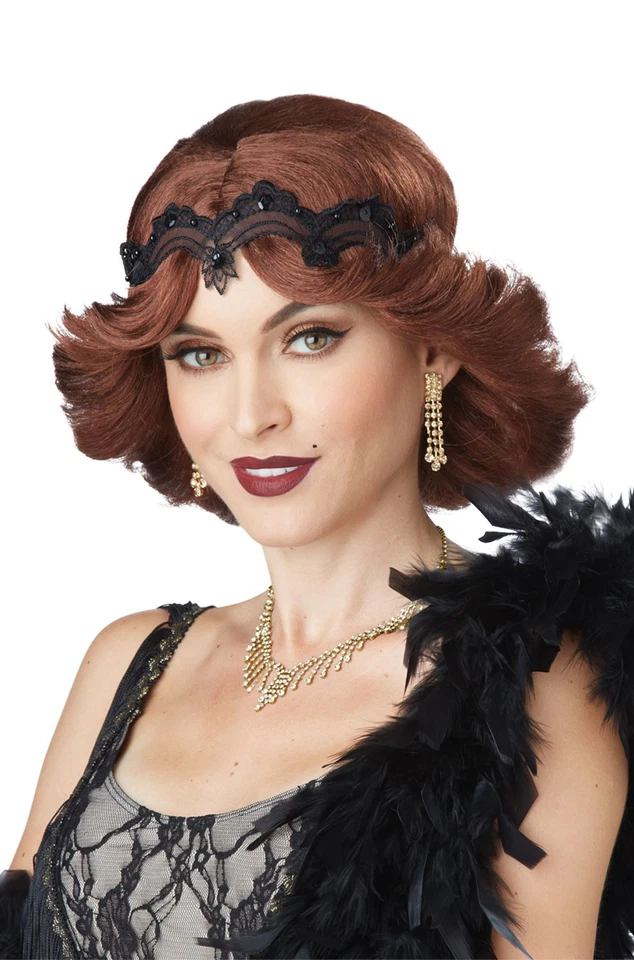 Парик и повязка на голову 20s Glitz and Glamour Flapper (брюнетка) - Изображение 1 из 1