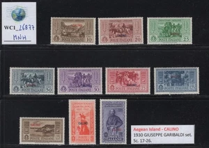 WC1_26877.COLONIAS ITALIANAS DEL EGEO: CALINO. Juego GARIBALDI 1932. Sc.17-26. MNH - Imagen 1 de 1