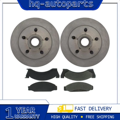 Front Brake Rotors + Disc Brake Pad Set for 1979 1980 1981 AMC Concord - Image 1 of 4