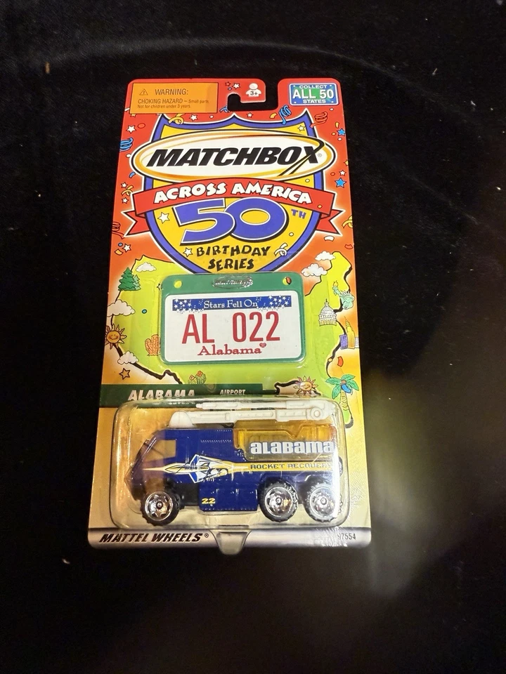 2001 Matchbox Across America 50th Birthday Alabama Airport Fire Rocket NEW - Image 1 of 4