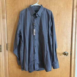 St Croix Mens XXL Mini Stripe Button Up Cotton Made In Italy Dress Adult NWT - Picture 1 of 8