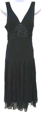 Vintage Y2K Empire Drop Waist Dress Sz S Witchy Fairy Grunge Bias Cut Silk Bow - Image 1 of 4