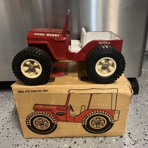 Vintage 1970’s Tonka Pressed Steel Red Dune Buggy Jeep 2445 With Box No Lid - Picture 1 of 12