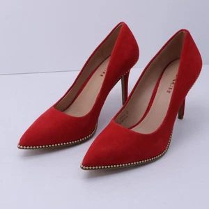 Neu Originalkarton Coach Schuhe Waverly Rot Wildleder Schuhe Pumps - Bild 1 von 19