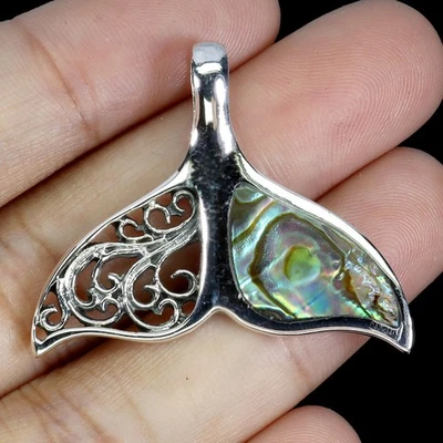 925 Sterling Silver Pendant Fancy Mother Of Pearl 13x10mm Gemstone Jewelry - Image 1 of 4