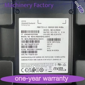 NUEVO HP Samsung PM1733 960GB SSD HPE U.3 NVME PCIE MZ-XL59600 MZXL5960HBHQ-00AH3 - Imagen 1 de 3